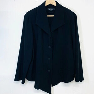 De Taille Blazer Jacket Woman Large Black Lagenlook Classic Office Career Travel